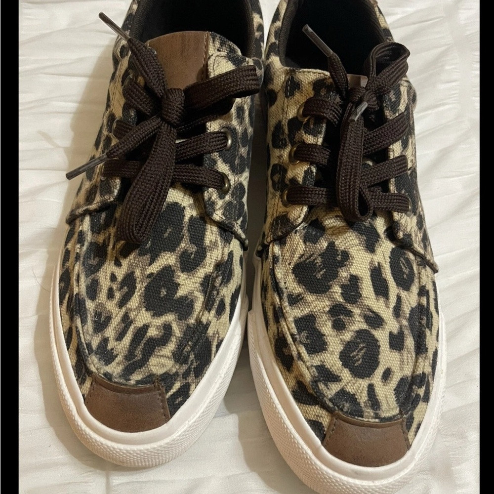 Roper Leopard Print Sneakers - Brown and Black